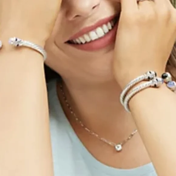 QVC Affinity Gems 🦋Blue Topaz Paperclip Necklace Sterling Silver 18" w/extender - Picture 4 of 12